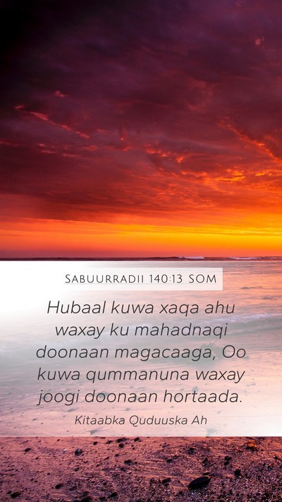 Sabuurradii 140:13 SOM Bible Verse Image