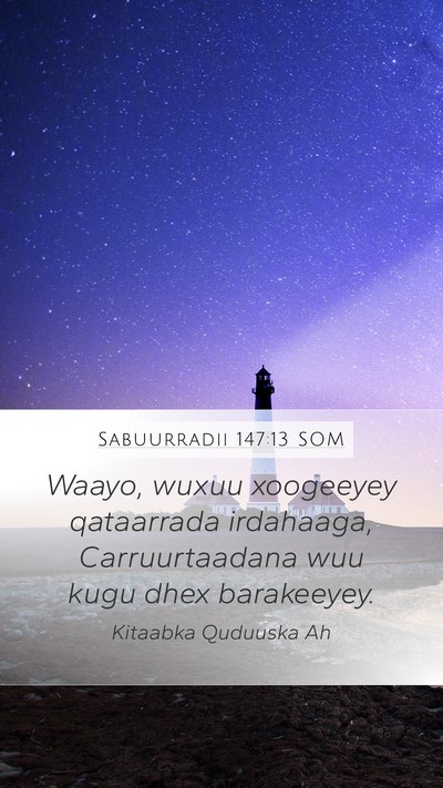 Sabuurradii 147:13 SOM Bible Verse Image
