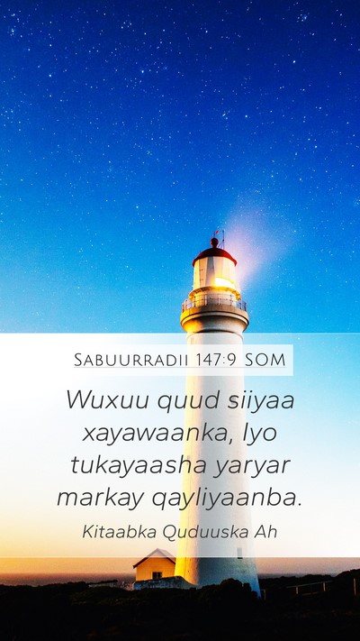 Sabuurradii 147:9 SOM Bible Verse Image