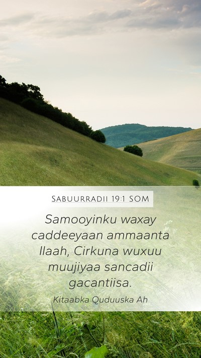 Sabuurradii 19:1 SOM Bible Verse Image