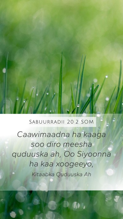 Sabuurradii 20:2 SOM Mobile Phone Wallpaper - Caawimaadna ha kaaga soo diro meesha quduuska ah, - Mobile Bible Verse Wallpaper