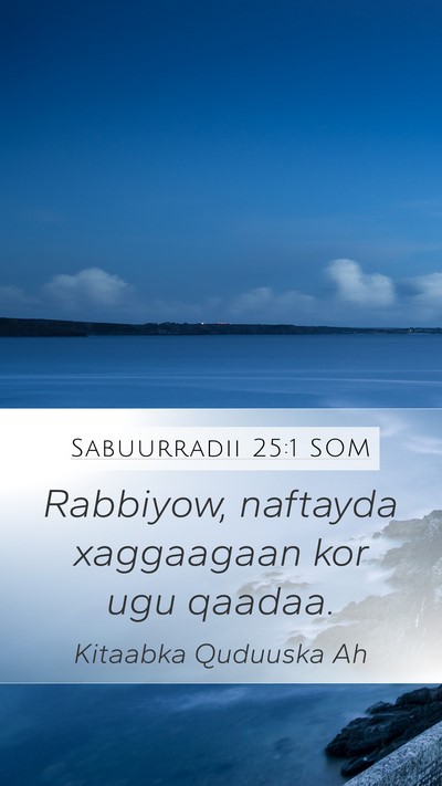 Sabuurradii 25:1 SOM Mobile Phone Wallpaper - Rabbiyow, naftayda xaggaagaan kor ugu - Mobile Bible Verse Wallpaper