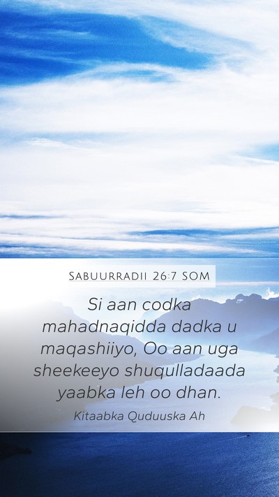 Sabuurradii 26:7 SOM Bible Verse Image