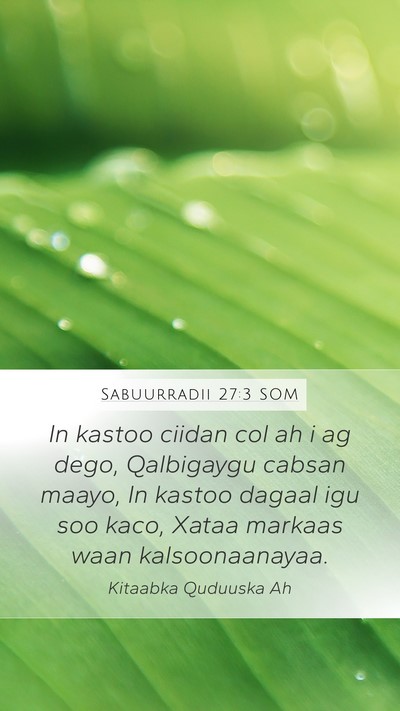 Sabuurradii 27:3 SOM Bible Verse Image