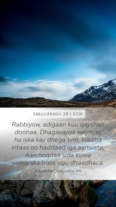 Sabuurradii 28:1 SOM Bible Verse Image