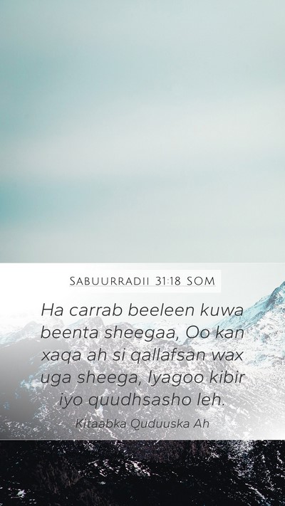 Sabuurradii 31:18 SOM Bible Verse Image