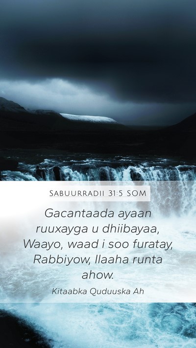 Sabuurradii 31:5 SOM Bible Verse Image