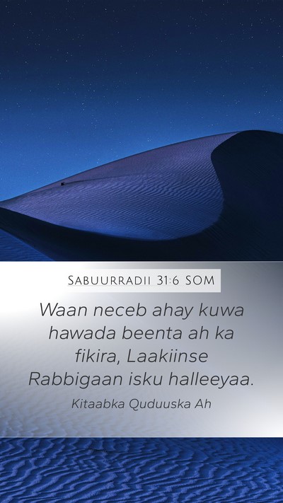 Sabuurradii 31:6 SOM Bible Verse Image