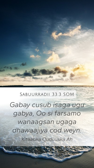 Sabuurradii 33:3 SOM Bible Verse Image