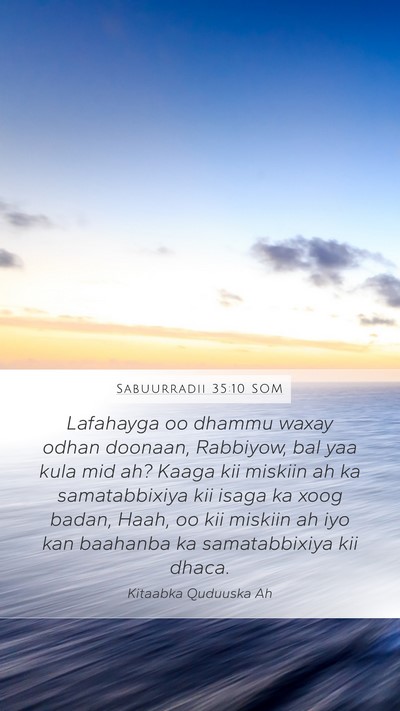 Sabuurradii 35:10 SOM Bible Verse Image