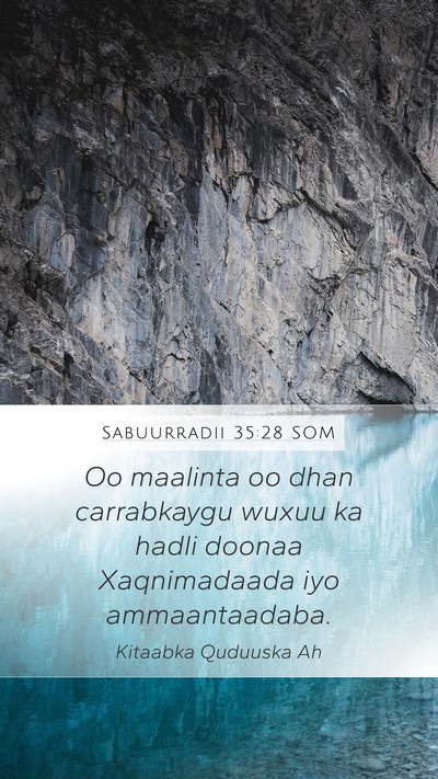 Sabuurradii 35:28 SOM Bible Verse Image