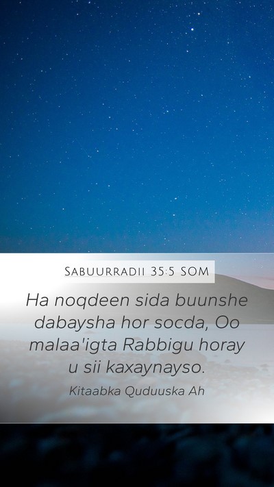 Sabuurradii 35:5 SOM Bible Verse Image