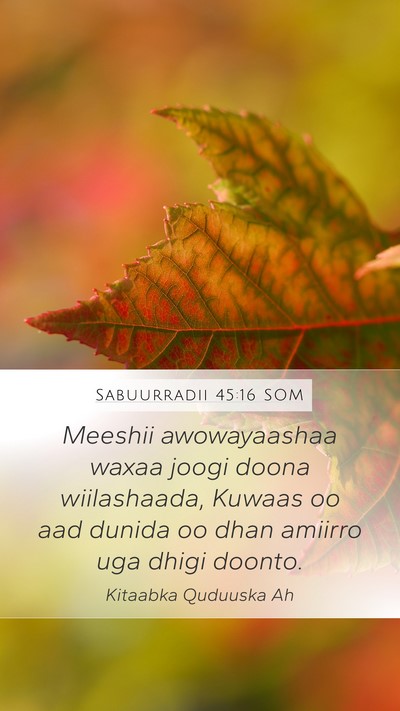 Sabuurradii 45:16 SOM Bible Verse Image