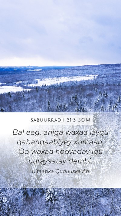Sabuurradii 51:5 SOM Bible Verse Image