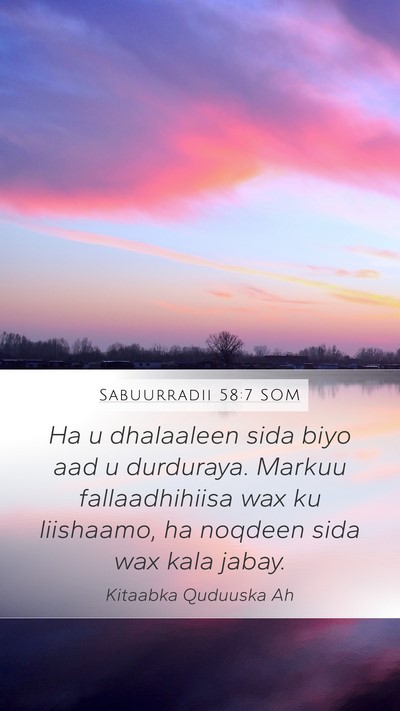 Sabuurradii 58:7 SOM Bible Verse Image