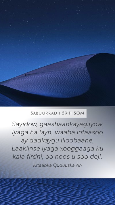 Sabuurradii 59:11 SOM Bible Verse Image