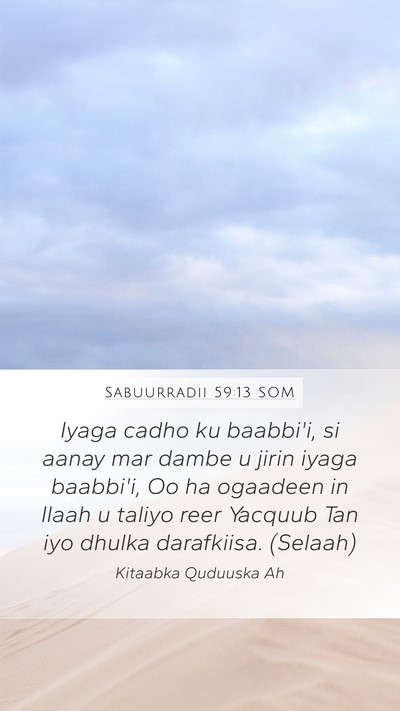 Sabuurradii 59:13 SOM Bible Verse Image