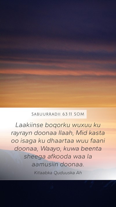 Sabuurradii 63:11 SOM Bible Verse Image
