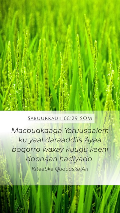 Sabuurradii 68:29 SOM Bible Verse Image