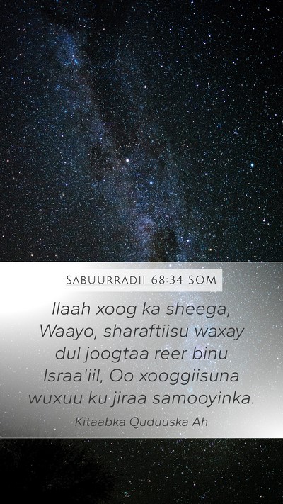 Sabuurradii 68:34 SOM Bible Verse Image