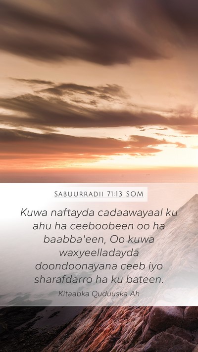 Sabuurradii 71:13 SOM Bible Verse Image
