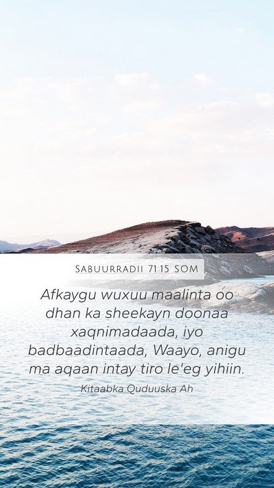 Sabuurradii 71:15 SOM Bible Verse Image