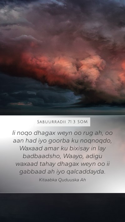 Sabuurradii 71:3 SOM Bible Verse Image