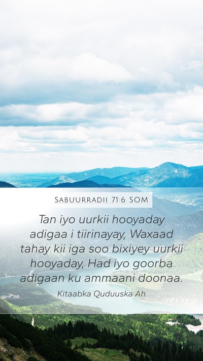 Sabuurradii 71:6 SOM Bible Verse Image