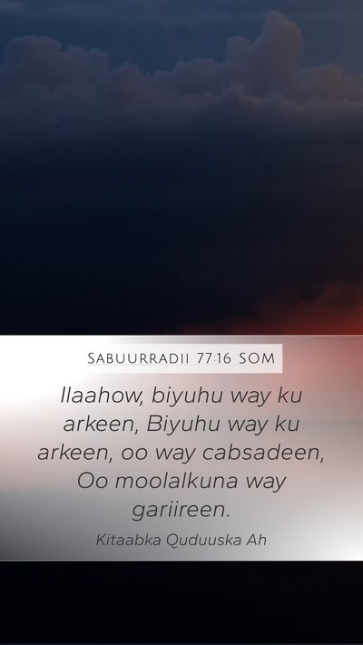 Sabuurradii 77:16 SOM Bible Verse Image