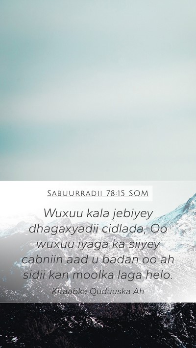 Sabuurradii 78:15 SOM Bible Verse Image