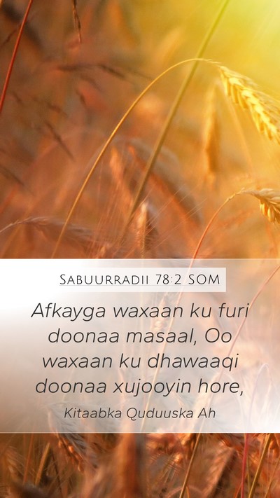 Sabuurradii 78:2 SOM Bible Verse Image