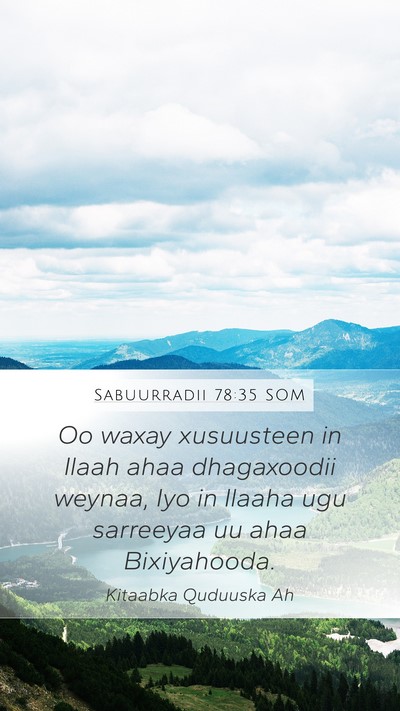 Sabuurradii 78:35 SOM Bible Verse Image