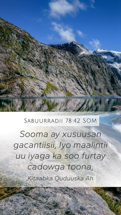 Sabuurradii 78:42 SOM Bible Verse Image