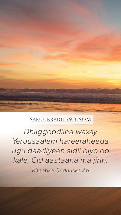 Sabuurradii 79:3 SOM Mobile Phone Wallpaper - Dhiiggoodiina waxay Yeruusaalem hareeraheeda ugu - Mobile Bible Verse Wallpaper