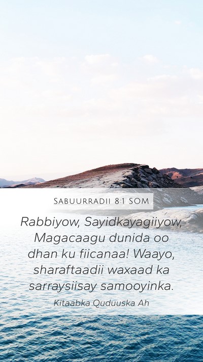 Sabuurradii 8:1 SOM Bible Verse Image