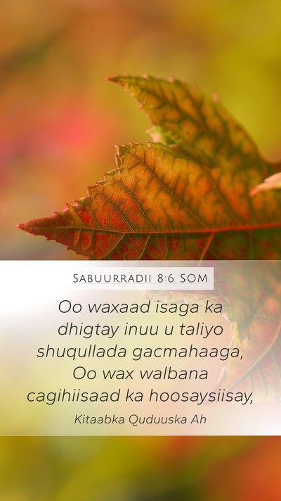 Sabuurradii 8:6 SOM Bible Verse Image