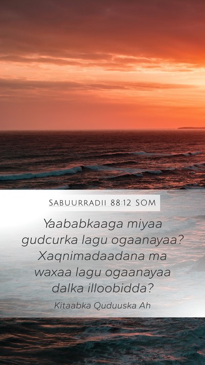 Sabuurradii 88:12 SOM Mobile Phone Wallpaper - Yaababkaaga miyaa gudcurka lagu ogaanayaa? - Mobile Bible Verse Wallpaper