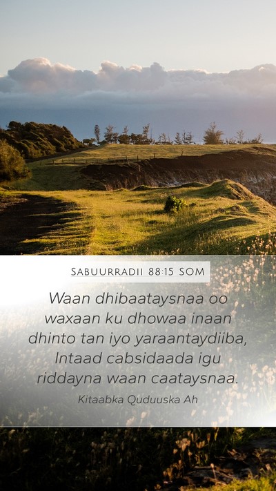 Sabuurradii 88:15 SOM Bible Verse Image