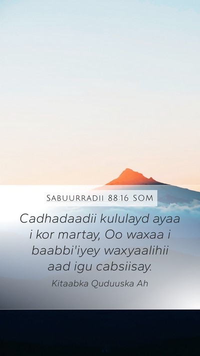 Sabuurradii 88:16 SOM Bible Verse Image