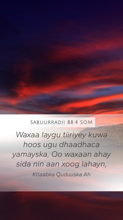 Sabuurradii 88:4 SOM Bible Verse Image