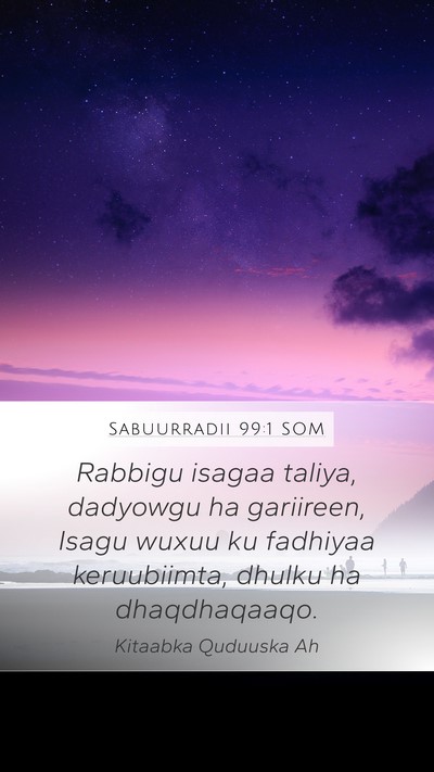 Sabuurradii 99:1 SOM Bible Verse Image