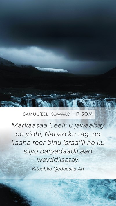 Samuu'eel Kowaad 1:17 SOM Bible Verse Image