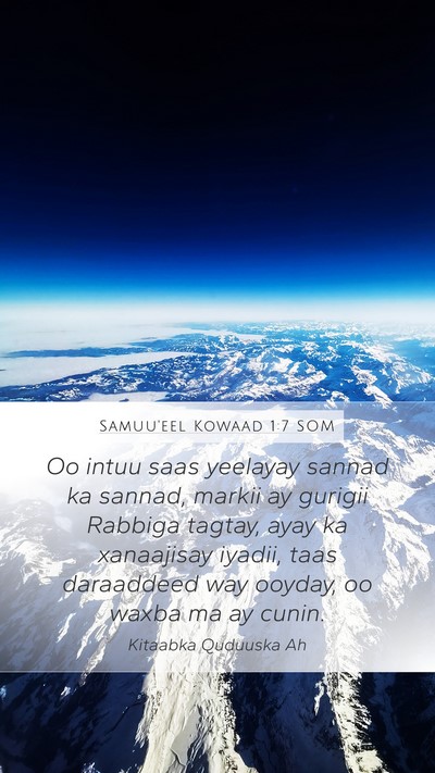 Samuu'eel Kowaad 1:7 SOM Bible Verse Image