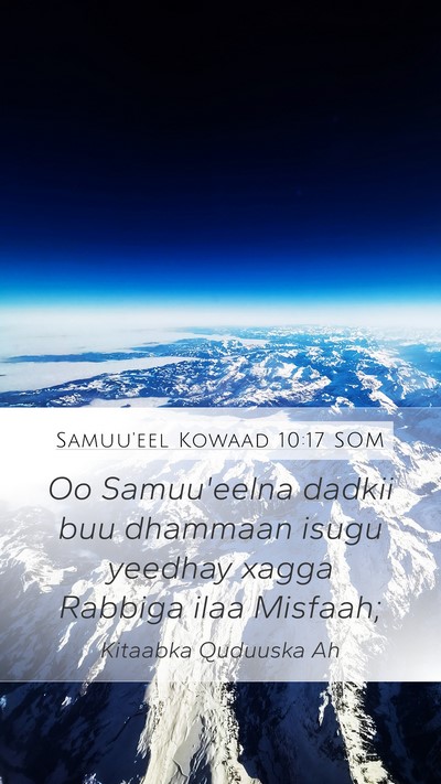 Samuu'eel Kowaad 10:17 SOM Bible Verse Image
