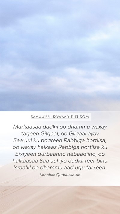 Samuu'eel Kowaad 11:15 SOM Bible Verse Image