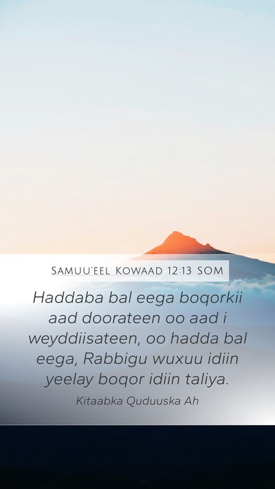 Samuu'eel Kowaad 12:13 SOM Bible Verse Image