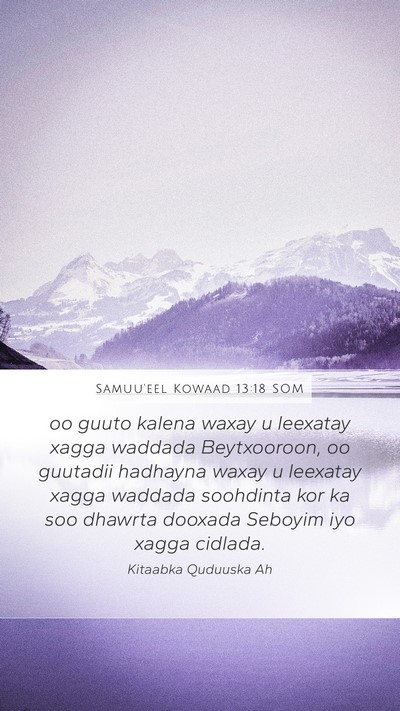 Samuu'eel Kowaad 13:18 SOM Bible Verse Image