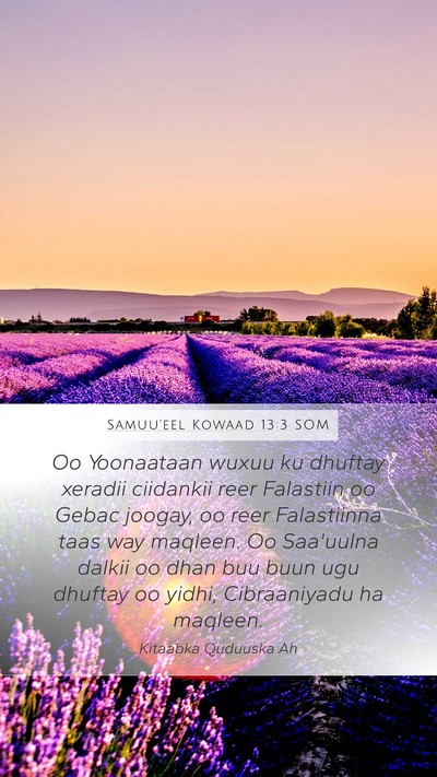 Samuu'eel Kowaad 13:3 SOM Bible Verse Image