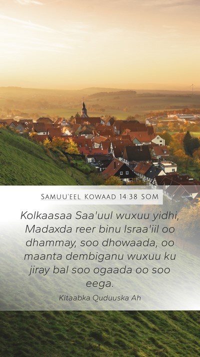 Samuu'eel Kowaad 14:38 SOM Bible Verse Image