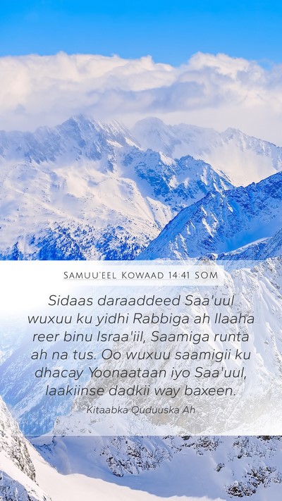 Samuu'eel Kowaad 14:41 SOM Bible Verse Image